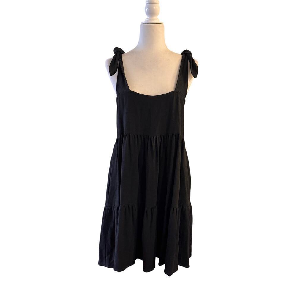NWT Tuckernuck Stillwater The Label Linen Blend Tiered Shoulder Tie Mini Dress M